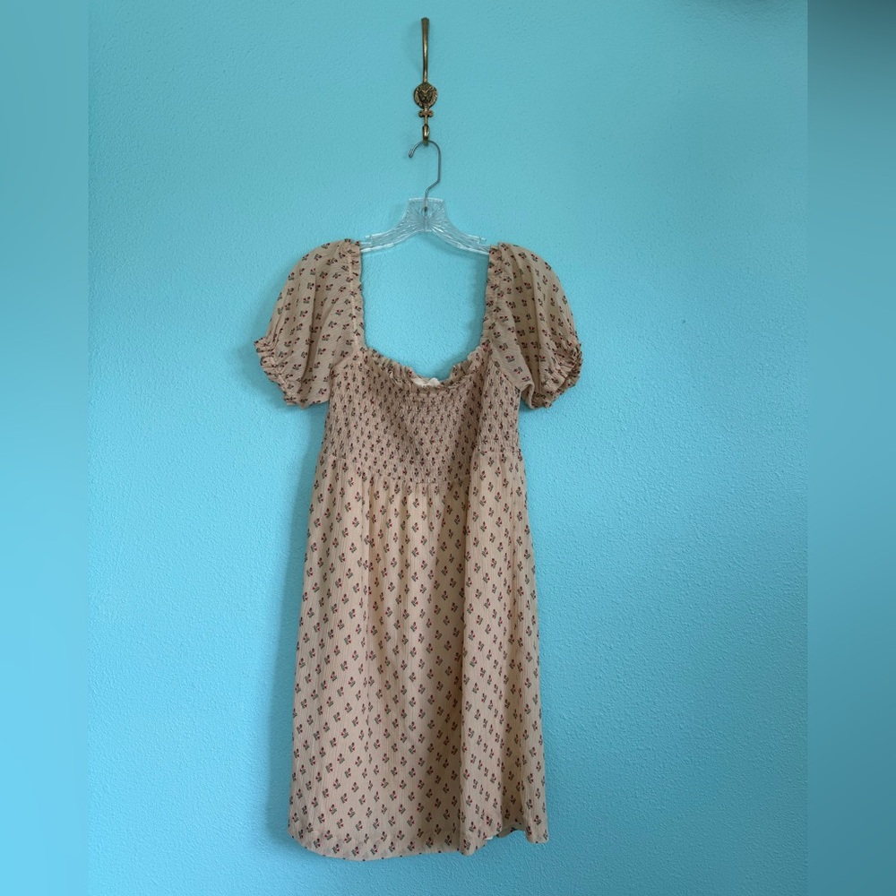🇫🇷 Sézane Jeanne Tulips Mini Silk Dress, Cream - Picture 3 of 7
